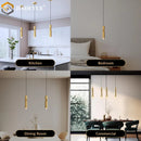 Axyaa Golden LED Chandelier for Modern Minimalist Spaces