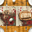Axyaa Floral Skull Table Runner for Kitchen Dining Decor