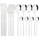 Axyaa White Gold 16-Piece Stainless Steel Cutlery Set