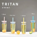 Axyaa Tritan Tumbler 590ml Clear Straw Cup for Outdoor & Office Drinks