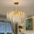 Axyaa Nordic Crystal Tassel Chandelier for Living Room: Luxury Indoor Ceiling Pendant Lights