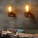 Axyaa Vintage Wood Hand Model Wall Lamps for Restaurant Study Dining Room