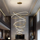 Axyaa Rings Chandelier Pendant Light for Staircase Living Dining Kitchen