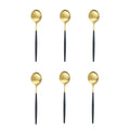 Axyaa Matte Stainless Steel Teaspoon Set for Dessert, Coffee, Ice Cream - 6 Pcs