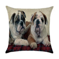 Cute Dog Watercolor Linen Cushion Cover 45*45cm - Axyaa