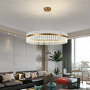 Axyaa Gold Crystal Chandelier LED Ceiling Light - Elegant Illumination for Your Home