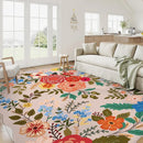 Axyaa Retro Floral Luxury Living Room Carpet - Plush Large Area Rug