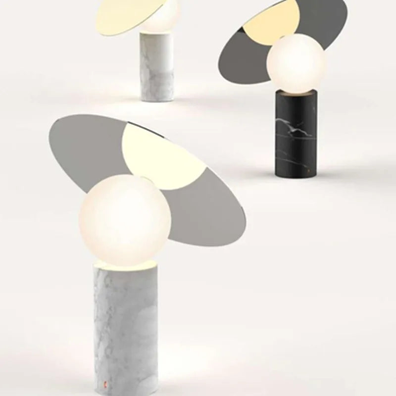 Axyaa Marble Living Room Lamp: Nordic Designer Bedside Art Ball Learning Light