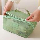 Axyaa Mesh Clear Cosmetic Bags Small Large Makeup Bag Portable Toiletry Organizer