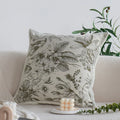 Axyaa Green Floral Throw Pillow Cover - 45X45 Square Cushion for Home Decor