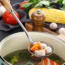 Axyaa Stainless Steel Wooden Handle Soup Spoon Colander - Large Kitchen Utensil
