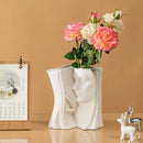 Ceramic Face Vase by Axyaa - Abstract 3D Design for Home Decor