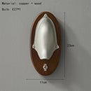 Axyaa Brass Wood Wall Light with E27 Bulb for Bedroom Parlor Stars Aisle Restaurant