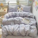 Axyaa Knitted Cotton 4-Piece Floral Dorm Set - Small Fresh Design