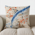 Blue Marlin Artistic Throw Pillow Cover by Axyaa - Sofa Bedroom Car Decor