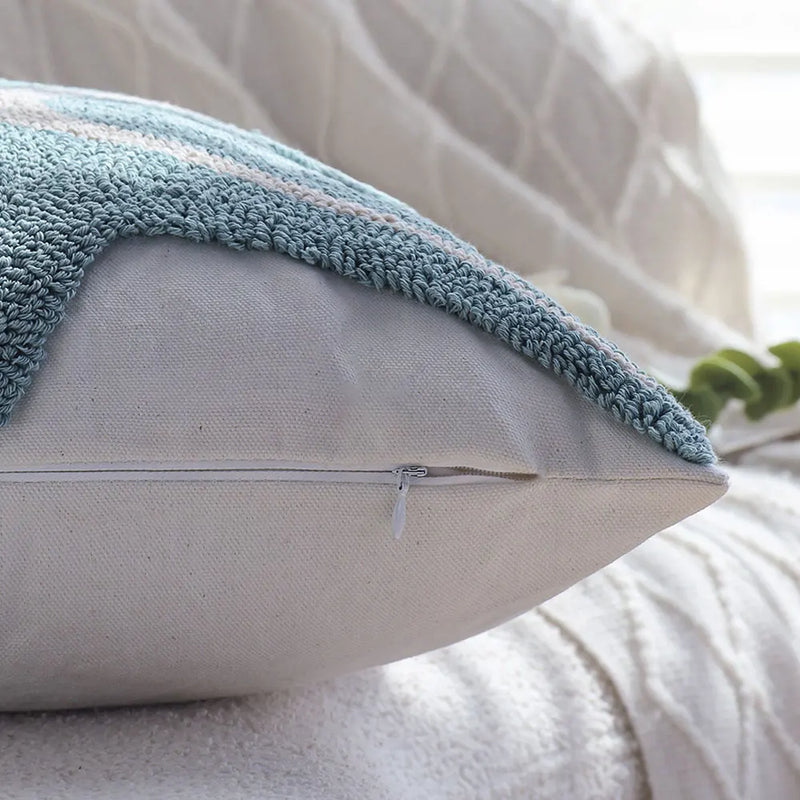 Axyaa Boho Style Starfish Tufted Cushion Cover 45x45 - Sofa Decor Pillow Cover