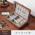Axyaa Black Walnut Jewelry Box | Solid Wood Retro Storage | Handcrafted Organizer