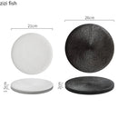 Axyaa Matte Ceramic Round Flat Plate for Molecular Cuisine and Dining