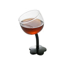 Axyaa Clear Flower Base Bent Stem Goblet 200ml Drinking Glass Set