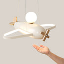 Axyaa Modern Airplane Pendant Lamp for Kids Boy Bedroom Blue Cream Chandelier