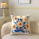 Axyaa Pastoral Flower Embroidery Pillowcase - Canvas Towel Sofa Cushion Cover