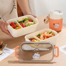 Axyaa Bear & Panda Cartoon Stainless Steel Bento Box for School Picnic Storage