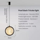 Axyaa Crystal LED Pendant Lamp: Minimalist Black Frame, Round Design