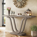 Axyaa Farmhouse Narrow Wood Console Table, 55 Inch, Industrial Rustic Entryway Sofa Tables
