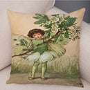 Axyaa Flower Girl Cushion Set - Fairy Tale Decor for Living Room, Bedroom Sofa