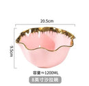 Axyaa 8-Inch Ceramic Vegetable Salad Bowl Fruit Plate Household Dessert Basin.