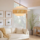 Axyaa Wabi-sabi Hemp Rope Pendant Light for Living Room, Hand-woven Chandelier Lighting