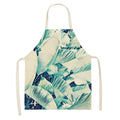 Axyaa Large Leaves Kitchen Ladies' Apron - Tropical Plants Design