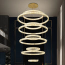 Axyaa Luxury Crystal Pendant Lights Gold/Chrome Circles Hanging Lamp
