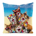 Colorful Cute Cats Pillow Case Set by Axyaa - Home Decor 40x40 45x45