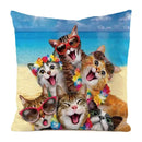 Colorful Cute Cats Pillow Case Set by Axyaa - Home Decor 40x40 45x45
