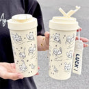Snowman Cat Stainless Steel Insulated Water Cup by Axyaa - Cute Thermos Bottle
