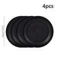 Axyaa 16pc Black PP Cutlery & Plate Set for Outdoor Camping and Parties
