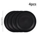Axyaa 16pc Black PP Cutlery & Plate Set for Outdoor Camping and Parties