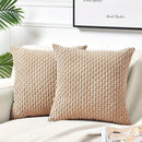 Axyaa Fluffy Corduroy Cushion Cover - Nordic Orange Throw Pillow for Home Decor