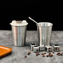 Axyaa Stainless Steel Coffee Mug with Lid, 400ml Water Cup, Leak Proof & Portable