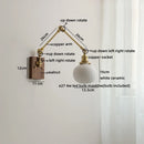 Axyaa Ceramic Copper Swing Arm LED Wall Light for Home Decor