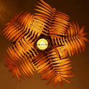 Axyaa Coconut Leaf LED Chandelier: Tropical Indoor Pendant Lamp for Living Room, Restaurant, Bedroom