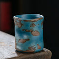 Axyaa Coarse Pottery Coffee Cup Hand Holding Retro Japanese Ceramic Espresso Cup