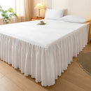 Axyaa Solid Color Bed Skirt with Elastic Band, Queen/King Size, Brushed Fabric