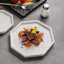 Axyaa Stone Patterned Ceramic Sushi Plate for Molecular Cuisine and Snacks