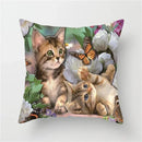 Axyaa Cute Cat Animal Pillowcase for Sofa Decoration in Living Room
