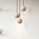 Yellow Travertine Stone Pendant Chandelier by Axyaa - Nordic Bedroom Lighting