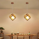Axyaa Wood Pendant Lights for Dining Room Kitchen Decor LED Ceiling Lamps