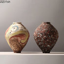 Axyaa Abstract Painted Ceramic Vase for Home Decor
