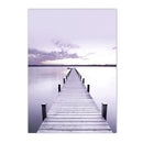 Violet Dream Lake Bridge Bloom Canvas Wall Art by Axyaa